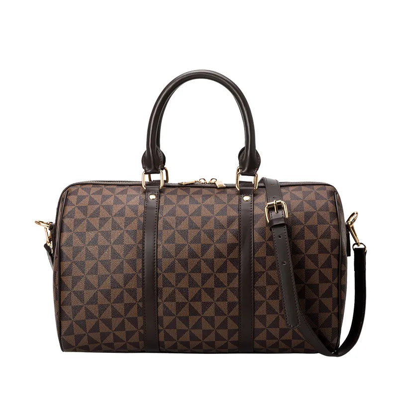 Duffle Bag Style Leather Traveling Handbag For Lady
